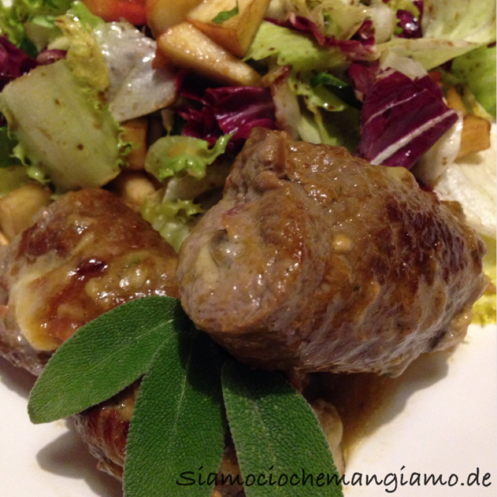 Pilz-Pesto Involtini mit Apfelsalat